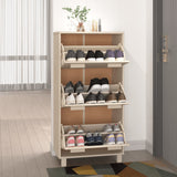 Shoe Cabinet HAMAR Honey Brown 59.5x35x117 cm Solid Wood Pine 340512