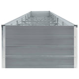 Garden Raised Bed Galvanised Steel 600x80x45 cm Grey 47072