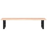 Basin Shelf Wall Mounted Steel and Solid Wood Oak 3302601
