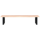 Basin Shelf Wall Mounted Steel and Solid Wood Oak 3302601