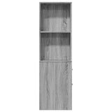 Narrow Bathroom Cupboard with Wheels Grey Sonoma Engineered Wood 855300