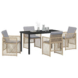 Garden Dining Set 5 pcs Beige Poly Rattan 3380642