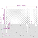 Fence and Post Grey 0.6 x 25 m Steel 3336278