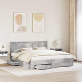 Bed Frame Concrete Grey 180 x 200 cm Engineered Wood 3410864