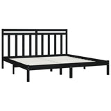 Bed Frame without Mattress Black 200x200 cm Solid Wood 3105274