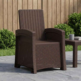 Reclining Garden Chair Rattan Look Brown PP 8011993