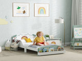 Toddler Bed with Storage, Guardrails, Lion Design, for Ages 3-8 Years, Fits 140 x 70cm Mattress, T3398P422138