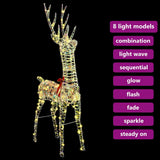 3D Reindeer with 140 LEDs Warm white 128 cm PET 42019055