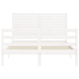 Bed Frame without Mattress White 120x200 cm Solid Wood 3195022