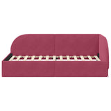 Corner Bed Frame with Headboard Wine Red 90 cm x 200 cm Velvet 42016650