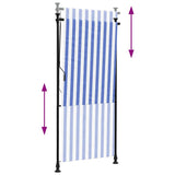 Outdoor Roller Blind Blue and White 100x270 cm Fabric&Steel 368764