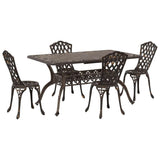 Garden Dining Set 5 pcs Bronze Aluminium 3334668