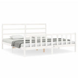 Bed Frame without Mattress White 200x200 cm Solid Wood Pine 3191927