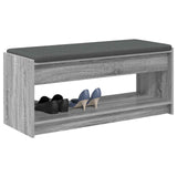 Hall Bench with Cushion with Shelf Grey Sonoma 103 x 38 x 45 cm 891589