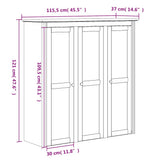 Highborad "BODO" White 115.5x43x200.5 cm Solid Wood Pine 3206451