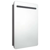 LED Bathroom Mirror Cabinet Shining Grey 60x11x80 cm 326506