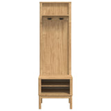 Hallway Cabinet with Shelf FLORO Wax Brown 50 x 40 x 158 cm 42011245