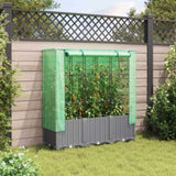 ZNTS Raised Bed with Greenhouse Cover Rattan Look 120x40x138 cm 4015857