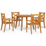 Garden Dining Set Natural Wood Solid acacia wood with an oiled finish 3058001