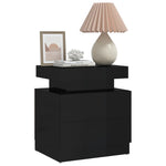 ZNTS Bedside Cabinet High Gloss Black 45x35x52 cm Engineered Wood 326856