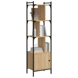 Bookcase with Door Sonoma Oak 44.5x30x154.5 cm Engineered Wood 833354