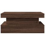 ZNTS Coffee Table with LED Lights Brown Oak 90x50x40 cm 839853