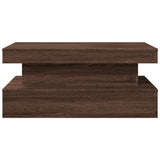 ZNTS Coffee Table with LED Lights Brown Oak 90x50x40 cm 839853