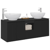 Bathroom Cabinet Set 3 pcs Black 49.5 x 44.5 x 65 cm 3405698