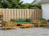 5 Piece Garden Lounge Set Modular Natural Solid Acacia Wood 3417254
