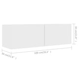 6 Piece TV Cabinet Set White Engineered Wood 3078730