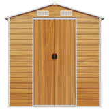 Garden Shed Light Brown 191x810x198 cm Galvanised Steel 3188283