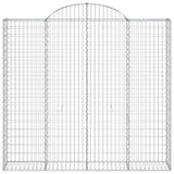 Arched Gabion Baskets 8 pcs 200x50x180/200 cm Galvanised Iron 3146410
