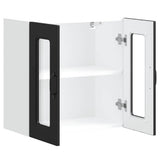Kitchen Wall Cabinet with Glass Door Kalmar Black Engineered Wood 853668