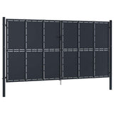Garden Gate Steel 400x175 cm Anthracite 144533