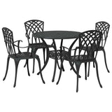 Garden Dining Set 5 pcs Black Aluminium 3334717
