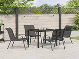 Garden Dining Set 5 pcs Black Powder-Coated Steel 3379136