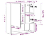 Bathroom Mirror Cabinet White 50 x 14.5 x 70 cm Engineered wood 889199
