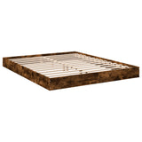 Bed Frame without Mattress Smoked Oak 160x200 cm Engineered Wood 842011