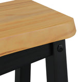 High Bar Stool EKAI 2 pcs Black 40 x 29 x 63 cm Solid Pine Wood 42037015