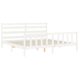 Bed Frame without Mattress White 200x200 cm Solid Wood Pine 3192057