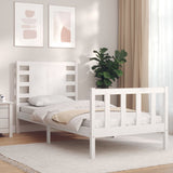 Bed Frame without Mattress White Small Single Solid Wood Pine 3192777