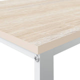 Computer Desk White and Oak 110x60x73 cm Engineered Wood 30202