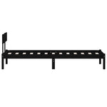 Bed Frame without Mattress Black Solid Wood Pine Single 810116