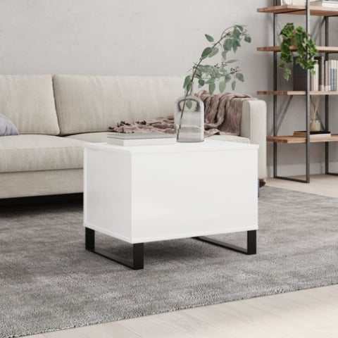 ZNTS Coffee Table High Gloss White 60x44.5x45 cm Engineered Wood 830958