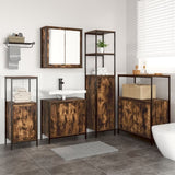 ZNTS 5-Piece Bathroom Furniture Set in Smoked Oak Engineered Wood 3328386