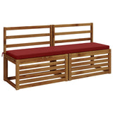 2-Piece Bench Cushions SOEST 2 pcs 100% Polyester Wine Red 949079