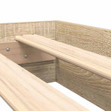 Bookcase Bed with Shelf Sonoma oak 140 x 200 cm Engineered Wood 3335730