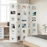 Room Divider 5 Panels White Solid Wood Paulownia 358696