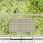 ZNTS Folding Garden Table Light Grey 90x51x75 cm Poly Rattan 4108258