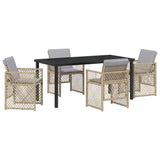 Garden Dining Set 5 pcs Beige Poly Rattan 3380643